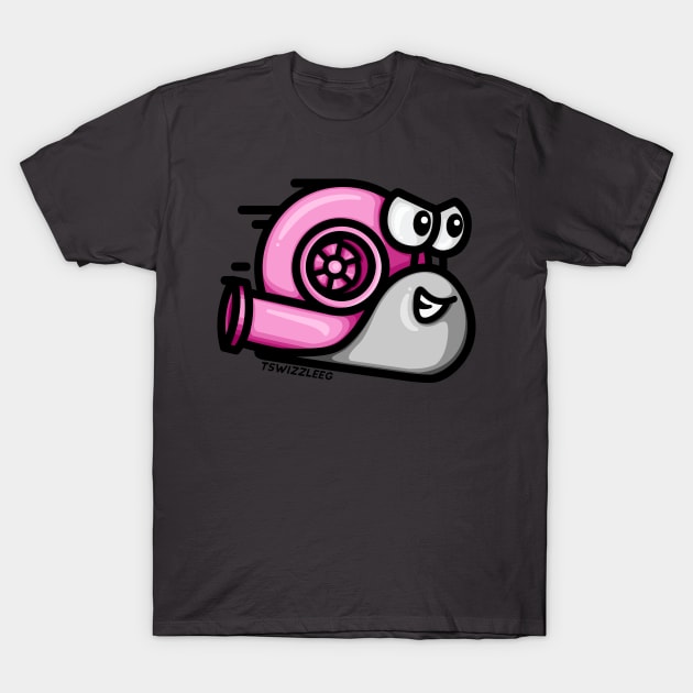 Turbo Snail - Gray/Pink T-Shirt by hoddynoddy